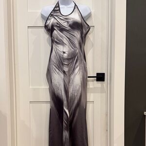 Elegant Silver Maxi Dress
